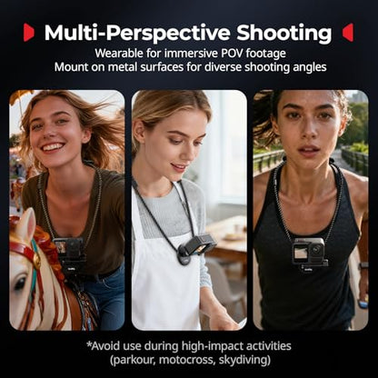 SMALLRIG Magnetic Neck Mount for Action Cameras, Quick Release Chest Mount with Strap, POV Vlogging for GoPro Hero 13/12/11/10/9, for DJI Osmo 360/Nano/Action 6/5 pro/4/3, for Insta360 Ace Pro 2-5360 - style: for Action Camera (Magnetic)