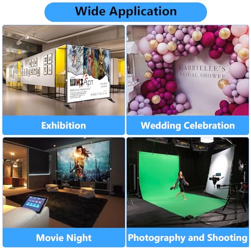 SLOW DOLPHIN Photo Backdrop Banner Stand 10 x 10 Ft Photography Background Stand with Adjustable Telescopic Tube Step and Repeat Frame Stand for Parties Wedding Photo Booth Trade Show,Carrying Bag