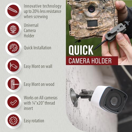 The...Cam Trail Camera Mount Kit – 6 Pack (3 Metal Mounts + 3 Straps), 360° Adjustable Tree & Wall Mount for Hunting & Security Cameras