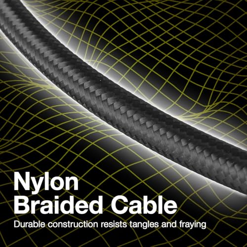 BoxWave Cable Compatible with Saneen Digital Camera 4K 64MP - DirectSync PD Cable (10ft) - USB-C to USB-C (100W), Long Type C Braided Nylon Alloy Fast Charge - Jet Black