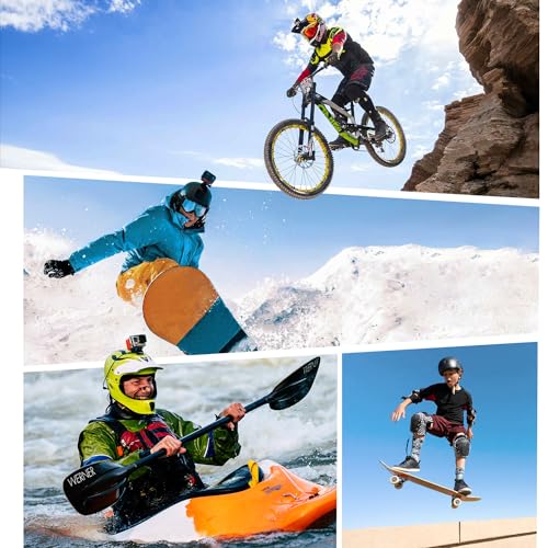 Helmet Sticky Mounts Adhesive Buckle Mount Accessories for GoPro | Screw Kit, for Go Pro Hero 13 12 11 10 Max 9 8 7 6 5 Session Mission DJI Osmo Insta360 AKASO Action Cameras, 12 in 1