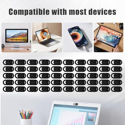 50PCS Webcam Cover Slide, Ultra-Thin Universal Cell Phone Camera Cover, 0.023 Inch Durable Laptop Camera Cover Slide for Smartphone, Computer, Laptop Protect Your Privacy and Security
