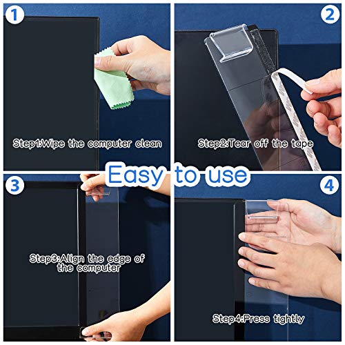 Zonon 2 Pcs Monitor Memo Board with Phone Holder, Clear Acrylic Computer Message Side Panel, Multifunctional Desktop Sticky Note Holder for Office Home, Left & Right
