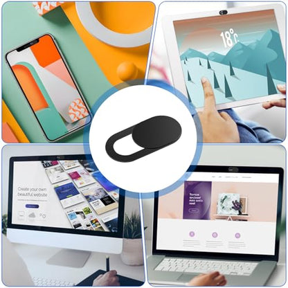 cobee 50PCS Webcam Cover Slide, Ultra-Thin Laptop Camera Cover Slide | Universal Phone Cameras Covers Black Camera Privacy Covers Slides Protect Your Privacy and Security for Phone Laptop Computer