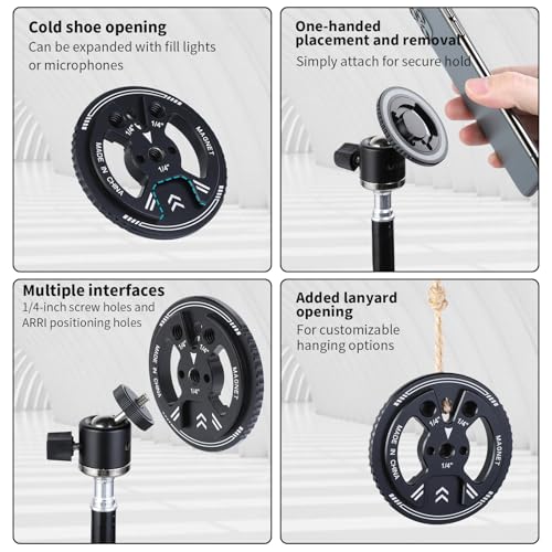 UTEBIT 360° Adjustable Suction Cup Mount for Gopro Car Mount, Black | Camera Suction Cup Mount with Ball Head Magic Arm, Vehicle Window & Windshield Electric Vacuum Magnetic Car Phone Mount