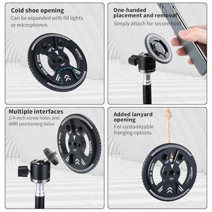 UTEBIT 360° Adjustable Suction Cup Mount for Gopro Car Mount, Black | Camera Suction Cup Mount with Ball Head Magic Arm, Vehicle Window & Windshield Electric Vacuum Magnetic Car Phone Mount