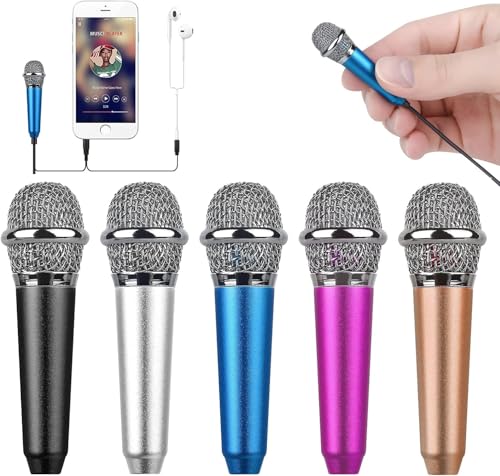Mini Portable Vocal/Instrument Microphone for Voice Video Recording Singing,Vlogging, Podcasting,Tiny Microphone for iPhone Android Phone Computer Latop Notebook Tablet iPad(Blue) - color: Blue