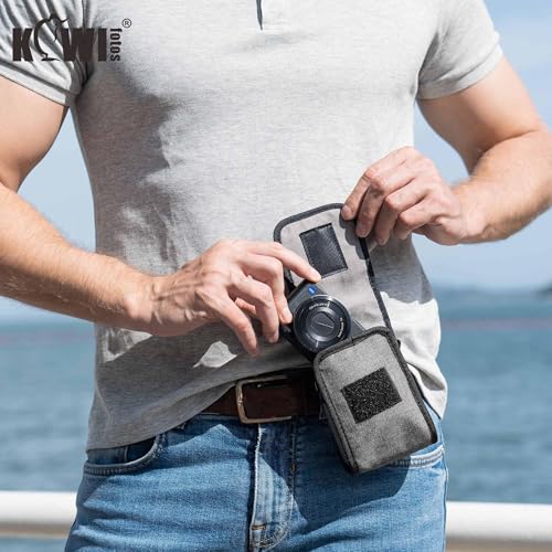 KIWIFOTOS Compact Camera Case Travel Pouch for Lumix ZS99 Sony RX100 VI ZV-1 II ZV-1F Ricoh GR IV III Canon SX740 G7XIII GR IIIx TG-6 TG-5 Kodak H35N FZ45 FZ55 Camera Bag - color: Digital Camera Case Gray