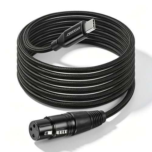 CERRXIAN 6.5FT XLR Female to USB C Microphone Audio Cable,USB Type-C to XLR Female Female Microphone Cable Adapter for Audio Recording, Dynamic Microphone,Karaoke, Live Podcast