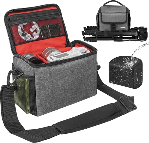 Camera Carrying Bag, Anti-Shock Camera Case Bag with Water-resistant Rain Cover Compatible for Canon EOS R50 M50 Powershot SX540 SX70, Nikon Coolpix L340 B700 P610, Panasonic LUMIX, Sony a6100 a6400 - color: Grey, size: Small