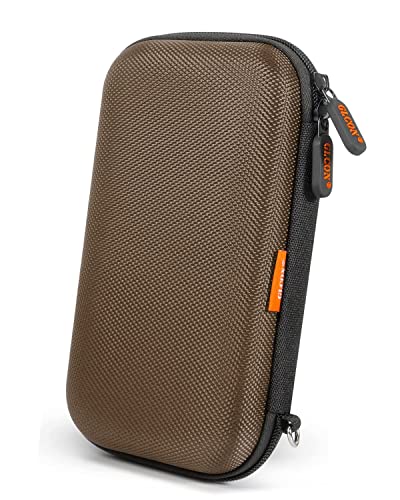 Electronic Case Travel Cord Organizer Shockproof EVA Hard Carrying Case for Power Bank, Hard Drive, USB Flash Drive, Charger - Portable Small Storage Pouch Bag - Brown - color: Brown