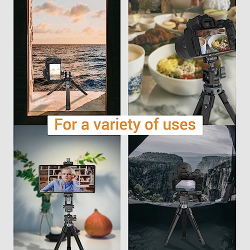 Ball Head for Phone Mount,Aluminum Ball Head with Cold Shoe，360°Panoramic Rotating Mount Base Adapter with 1/4” Screw for Phone Mount/Tablet Mount-Max Load 2.5kg/5.5lb