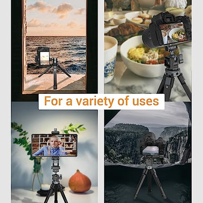 Ball Head for Phone Mount,Aluminum Ball Head with Cold Shoe，360°Panoramic Rotating Mount Base Adapter with 1/4” Screw for Phone Mount/Tablet Mount-Max Load 2.5kg/5.5lb