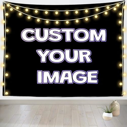 BELECO 7x5ft Fabric Custom Backdrop Image Customized Backdrop with Picture Logo Text Customize Your Design Personalized Background Banner Valentines Day Birthday Wedding Party Decorations Photo Prop - size: 7x5FT
