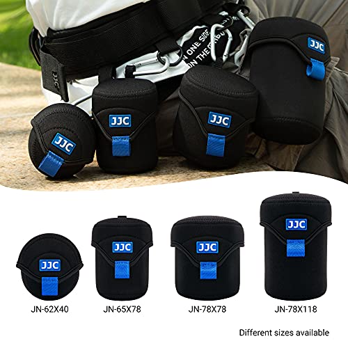 JJC Water Resistant Neoprene Camera Lens Pouch Case, Fold-Over Lens Bag for Mirrorless Lenses Up to 2.4 x 1.6 (D X H) for Canon EF-M 22mm f/2, Sony E PZ 16-50mm f/3.5-5.6, Fujifilm XF27 f/2.8 etc. - size: 2.4 x 1.6"