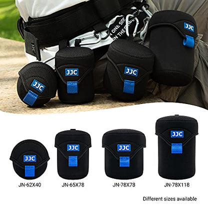 JJC Water Resistant Neoprene Camera Lens Pouch Case, Fold-Over Lens Bag for Mirrorless Lenses Up to 2.4 x 1.6 (D X H) for Canon EF-M 22mm f/2, Sony E PZ 16-50mm f/3.5-5.6, Fujifilm XF27 f/2.8 etc. - size: 2.4 x 1.6"