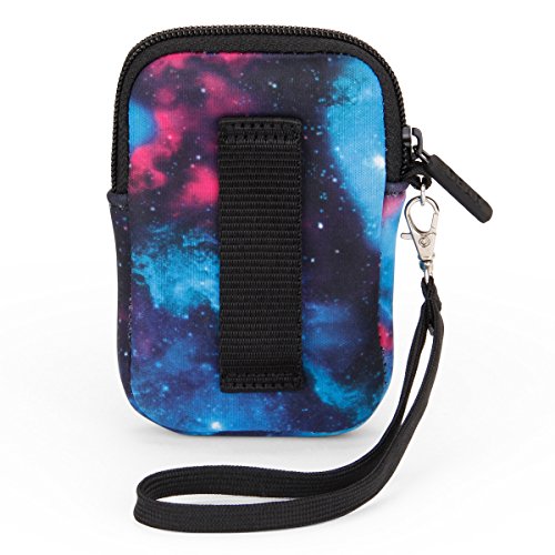 USA Gear Small Camera Pouch with Wrist Strap, Belt Loop - Small Digital Camera Case Fits Canon Powershot, Sony Cybershot, Nikon Coolpix, Kodak PIXPRO, G7 Mark iii - Fits 4.5 Inch Models - color: Galaxy