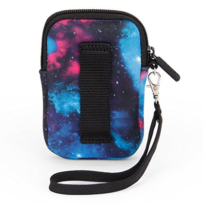 USA Gear Small Camera Pouch with Wrist Strap, Belt Loop - Small Digital Camera Case Fits Canon Powershot, Sony Cybershot, Nikon Coolpix, Kodak PIXPRO, G7 Mark iii - Fits 4.5 Inch Models - color: Galaxy