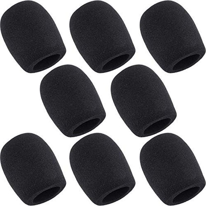 8 Pack Microphone Cover, ChromLives Mic Windscreen Foam Cover, Handheld Sponge Wind Foam for Most Standard Microphones, Black - color: 8 Pack