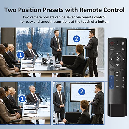 NexiGo N990 4K PTZ Zoomable Webcam, Video Conference Camera System with 5X Digital Zoom, Sony Starvis Sensor, Position Preset, Dual Stereo Mics, Audio Jacks for External Mics (Renewed) - style: 4K PTZ Webcam