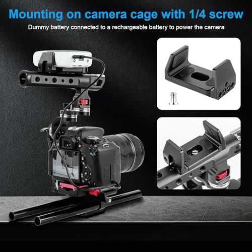 FOMITO J3A Power Bank Holder with Super Clamp, 1/4 Screw Mount for Camera Cage, Compatible with Power Bank, Cell Phone, Adapter - color: Black, size: J3A