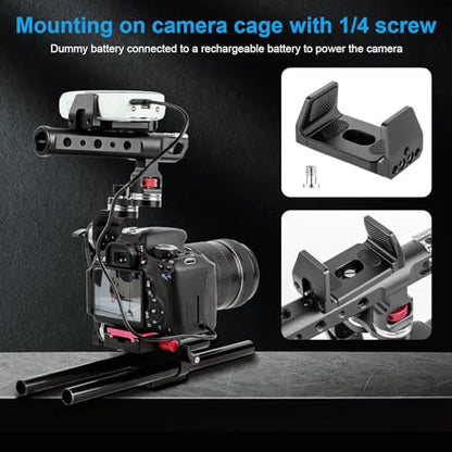 FOMITO J3A Power Bank Holder with Super Clamp, 1/4 Screw Mount for Camera Cage, Compatible with Power Bank, Cell Phone, Adapter - color: Black, size: J3A