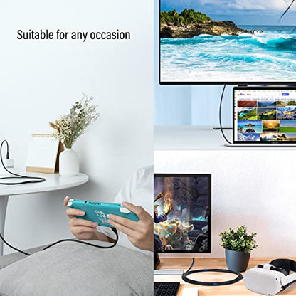 Pocxwa USB-C to USB-C 3.2 Gen 2x2 Video Cable, 240W USBC Charger Cord 6.6Ft | 4K@144HZ, 20Gbps Data Sync, Compatible with MacBook Pro, Dell, LG, ARZOPA, KYY Portable Monitor, Smartphone Tablets & Laptop - size: 6.6Ft