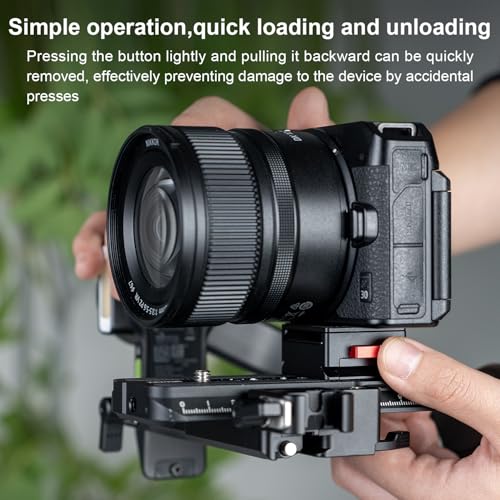 Fomito V-Lock Mount Base VK-09, Quick Release Plate with 1/4" and 3/8" Screw Holes, Arca Slot, CNC Aluminum Alloy, for Tripod, Stabilizer, Camera Cage, Grey - color: Grey, size: VK-09