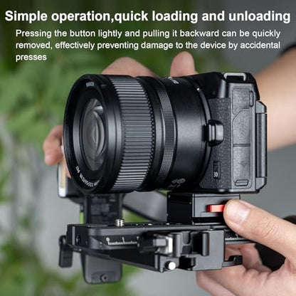 Fomito V-Lock Mount Base VK-09, Quick Release Plate with 1/4" and 3/8" Screw Holes, Arca Slot, CNC Aluminum Alloy, for Tripod, Stabilizer, Camera Cage, Grey - color: Grey, size: VK-09