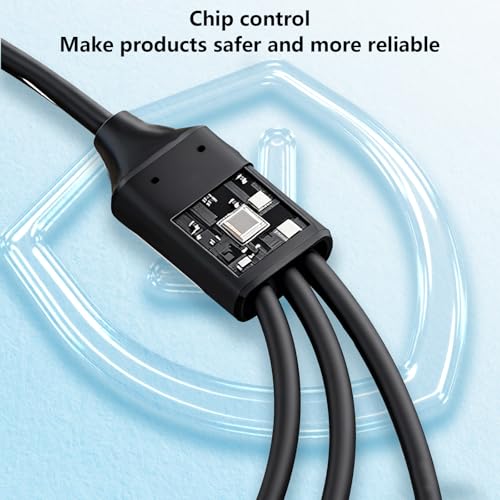 USB Splitter 1 in 3 Out, USB 2.0 Y Splitter Cable, Male to 3 Female, Portable USB Hub for Laptop, PC, Car, PS5, Xbox - Data Transfer & Shared Charging