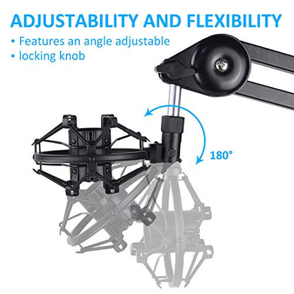 SUNMON Q2U USB/XLR Microphone Shock Mount Holder for Reduces Vibration and Noise, Suitable for Samson Q2U USB/XLR Dynamic Mic - color: Shock Mount