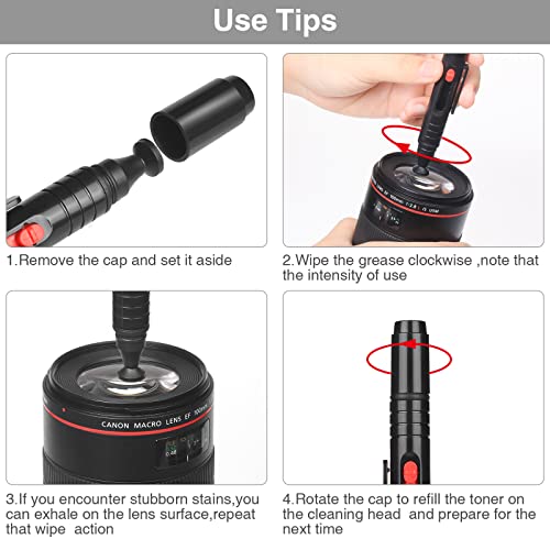 14-in-1 Camera Lens Cleaning Kit - Mirrorless & DSLR Sensor Cleaning Kit for Canon, Sony, Nikon Including Lens Blower, Detergent, Swabs, Cloth, Pen, Brush - size: 14 IN 1