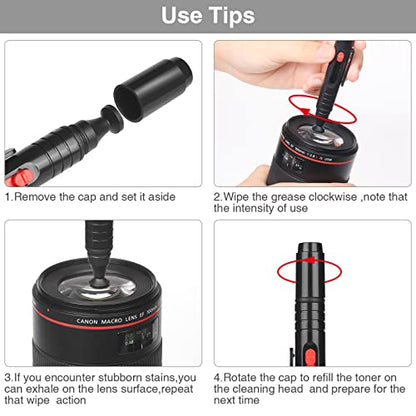 14-in-1 Camera Lens Cleaning Kit - Mirrorless & DSLR Sensor Cleaning Kit for Canon, Sony, Nikon Including Lens Blower, Detergent, Swabs, Cloth, Pen, Brush - size: 14 IN 1