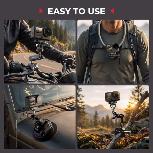 SMALLRIG Magnetic Adapter Holder Dual-Mount Support for DJI Osmo Action 6/Osmo Nano, Bidirectional Quick Release Magnetic Folding Adapter Mount with 2-Prong Mount and 1/4"-20 Threaded Hole - 5890 - style: 2-Prong Mount