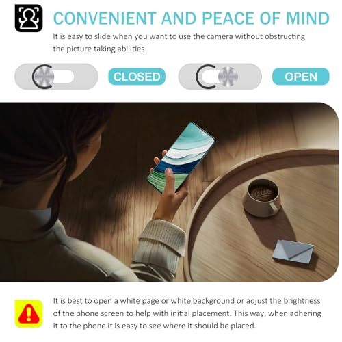 Front Camera Cover Compatible for Android Phones/Pixel/Galaxy/iPad - Webcam Blocker for Single Front Camera, Privacy Slider Protects Your Phone Security-Silver - color: Silver