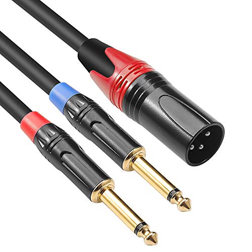 Dual 1/4 inch to XLR Male Y Splitter Cable,Male XLR to Dual 6.35mm TS Mono Plug Microphone Audio Converter Adapter - 3.3 feet - size: 3.3 Feet
