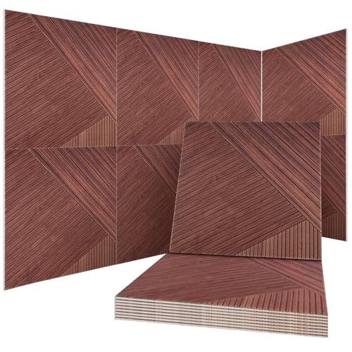 8Pack Acoustic Wall Panels, Wood-Pattern Art Sound Proof Foam Panels For Walls, Decorative Acoustic Panels Sound Absorbing, Self-Adhesive Sound Dampening Panels For Studio Home, 23.62 X 23.62 Inches - size: Extra Large 8Packs Timber Spiral