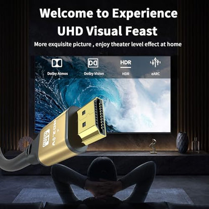 40FT Long HDMI Cable 4K@60Hz, High Speed 4K HDMI Cable with Gold Plated Connectors, Gold Aluminum Housing, for Projector, Home Theater, Classroom, Church, Large Room, AV Cabinet Setup. - size: 40FT