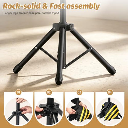 Forlogic 10x7.5Ft Backdrop Stand, Heavy Duty Adjustable Photo Back Drop Stand for Party, Photography, Banner Stand (Includes Six Background Stand Clamps)