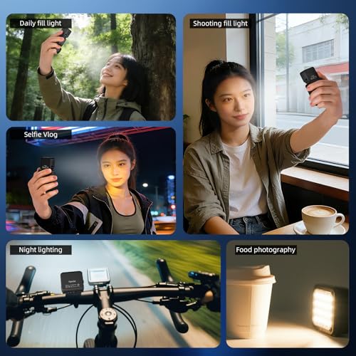 BRDRC Action 6 Magnetic Mini LED Fill Light, Photography Fill Video Lighting with Quick-Release Cold Shoe Adapter, 3 Color Modes, 4 Levels Brightness for DJI Osmo Nano Camera Accessories