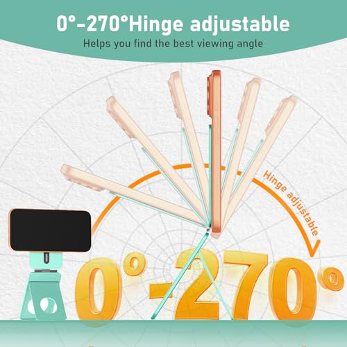 IST IDEA for Magsafe Tripod, Tripod for iPhone Lightweight Aluminum Alloy & Angle Adjustment & Strong Magnets iPhone Tripod Stand Compatible with 17/16/15/14/13/12 (Included Metal Ring) - color: Ocean Blue