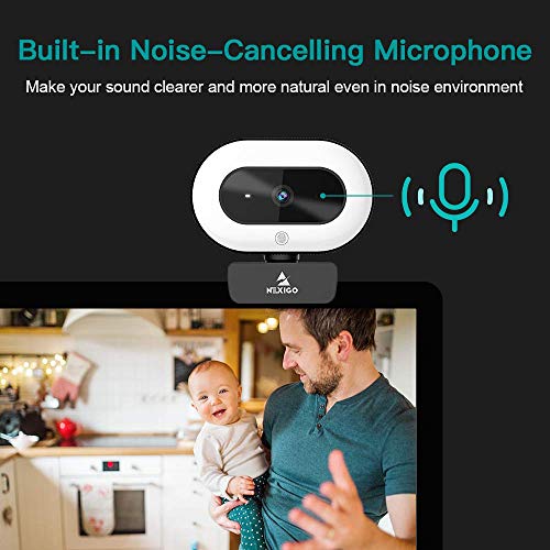 NexiGo StreamCam N930E, 1080P Webcam with Ring Light and Privacy Cover, Auto-Focus, Plug and Play, Web Camera for Online Learning, Zoom Meeting Skype Teams (Renewed) - style: Webcam with Light