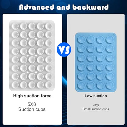 Double Sided Silicone Suction Phone Holder Mount, Silicon Accessory for iPhone and Android, Hands-Free Mirror Shower Phone Holder, TikTok Videos and Selfies (Combo C) - color: Combo C