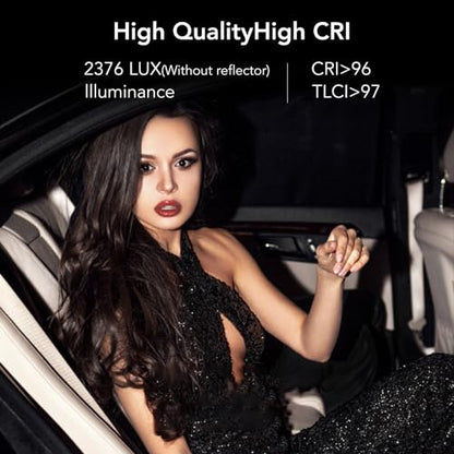 M60 Handle LED Video Light with Soft Box Protable Mini COB LED Bi-Color 2500-8500K CRI≥95 TLCI≥97 Built-in 3400mAh Battery Photo Studio Lights Vlog Shoot Fill Lighting 8 Scenes (M60 with Soft Box)