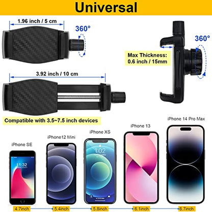 Mippko Phone Holder Clamp Mount for Treadmill/Spin Bike/Baby Stroller/Golf Cart/Music Stand/Microphone Stand/Handlebar,Compatible with 3.5~7.5" iPhone/Smartphone,360°Adjustable Aluminum Alloy Mount - style: Phone Holder