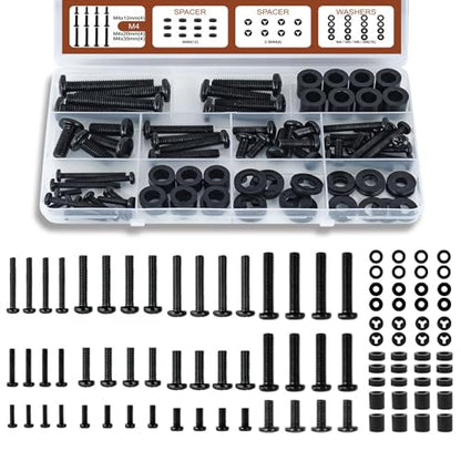 TV Bracket Screws, 92pcs Universal TV Stand Screw Set with 4-8mm Screws, Bolts, Spacers & Washers for Most Television Bolts Fixing Kits(Color:with Box)