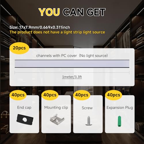 Black LED Channel 20-Pack, 3.3ft/1m LED Aluminum Channel with Diffuser Cover, U-Shape Aluminum LED Channel for Under Cabinet Lighting, LED Diffuser Channel Strip Light Track, fits up to 12mm Strips - color: Black Aluminum + White Cover, size: 3.3FT/20P/#0