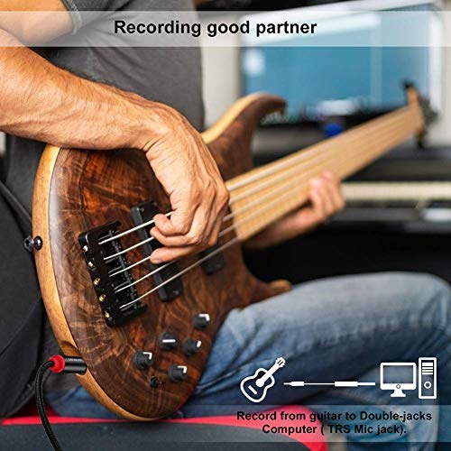 SHULIANCABLE 3.5mm to 6.35mm Stereo Audio Cable, 6.35 1/4" Male to 3.5 1/8" Male TRS Stereo Audio Cable for Guitar,iPod, Laptop, Home Theater Devices,Smartphones,and Amplifiers (6.6Ft/2M) - size: 6.6 ft