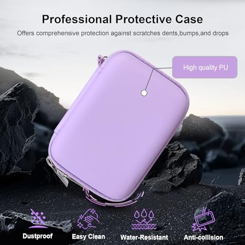 RAIALL Carrying Case for Canon PowerShot ELPH 360 HS A/IXY 650/ Canon IXUS 285 HS/Sony DSCW830/ CAMKORY/VAHOIALD Digital Camera, Vlogging Camera Travel Bag, Mesh Pocket for Batteries, Purple - color: Purple