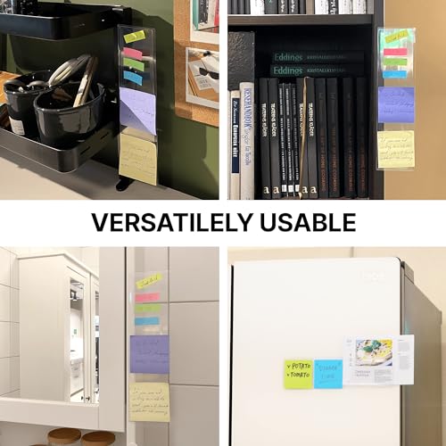 Monitor Memo Board 2Pcs - Flexible Clear PET Computer Screen Sticky Note Holder - Side Panel Message Organizer - Versatile Office Desk Accessories - Cool Home Office Supplies - 3.1" x 11.8"